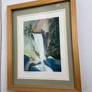 Watercolor Art  Robert Regis Dvorak  Signed  Falls Wooden Framed